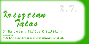 krisztian talos business card